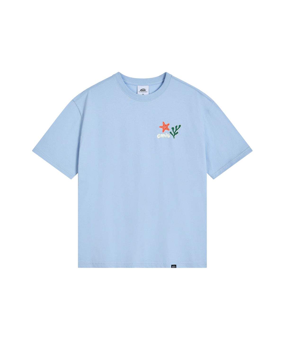 이미스(EMIS) COASTAL EMBROIDERY T-SHIRT-PASTEL BLUE