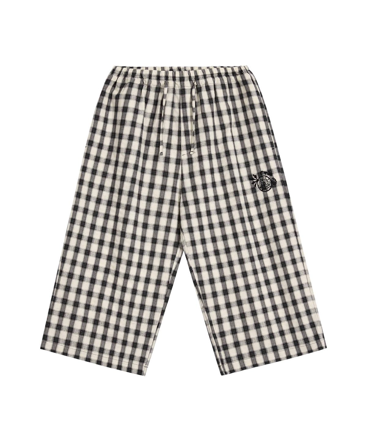 이미스(EMIS) 3/4 LOUNGE CHECK PANTS-IVORY