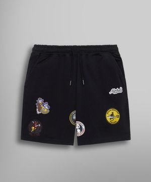 패치드 저지 쇼츠 블랙