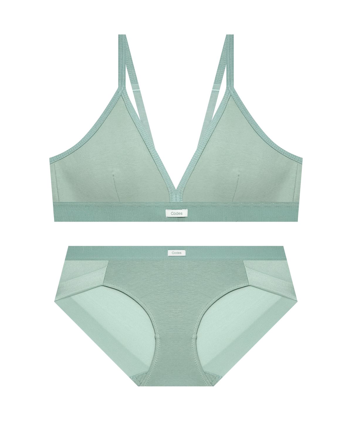 코데즈컴바인 이너웨어(CODES COMBINE INNERWEAR) 비쥬 브라렛 햄팬티 세트_세이지