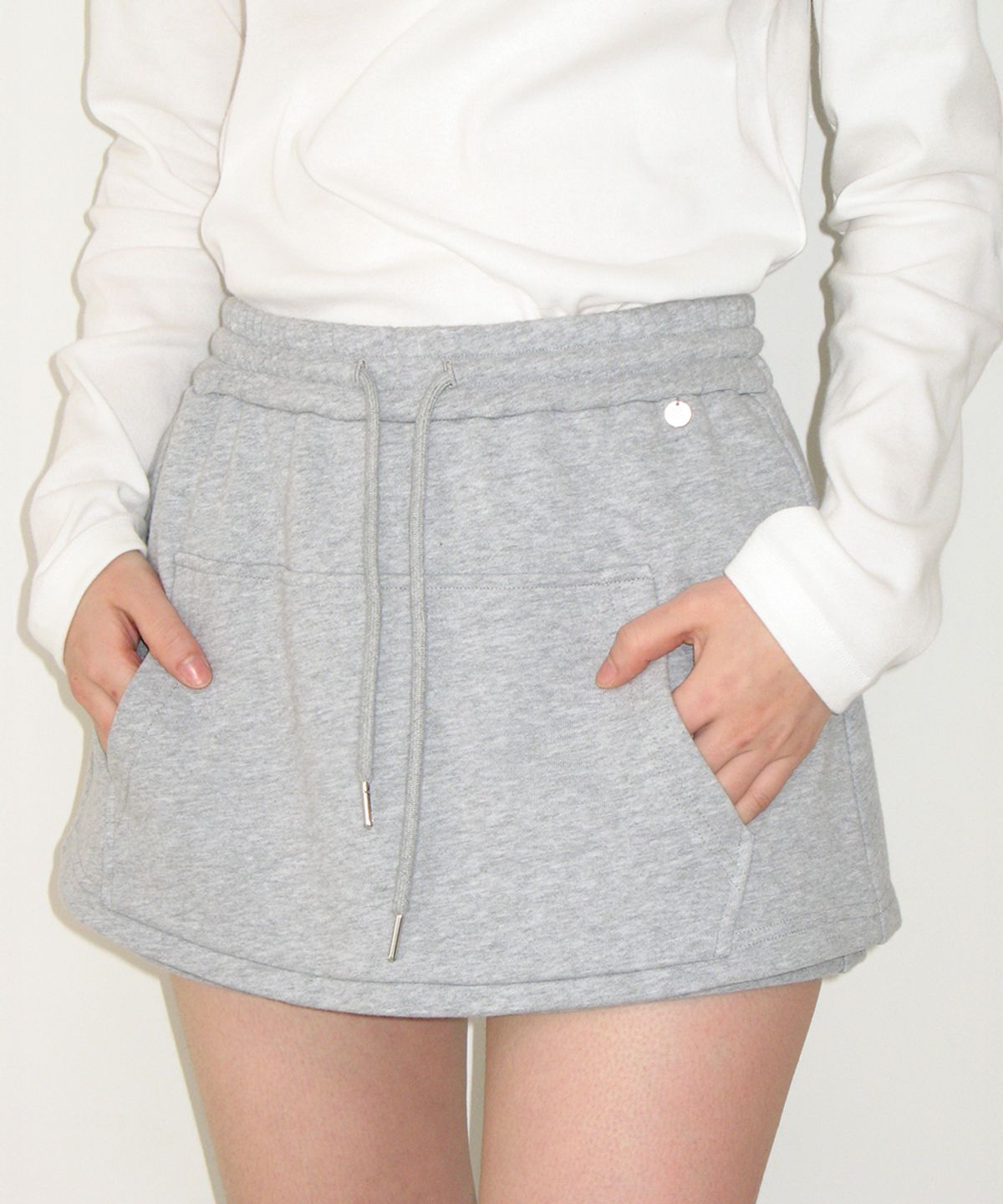 론론(RONRON) FRONT POCKET SKIRT PANTS GREY
