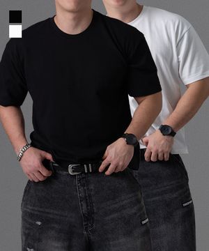 2pack 크롭 무지 16수 헤비웨이트 반팔 티셔츠