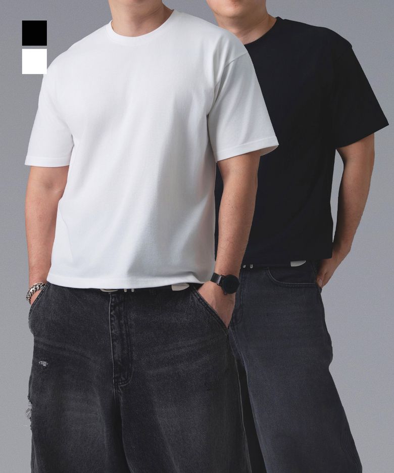 2pack 크롭 무지 16수 헤비웨이트 반팔 티셔츠