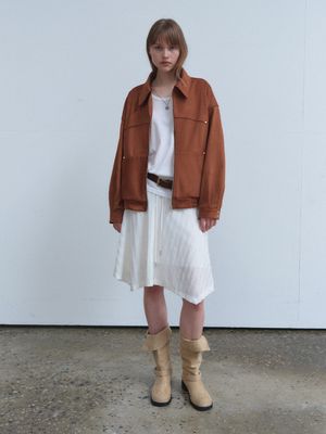 KAI FAUX LEATHER OVER JACKET_BROWN