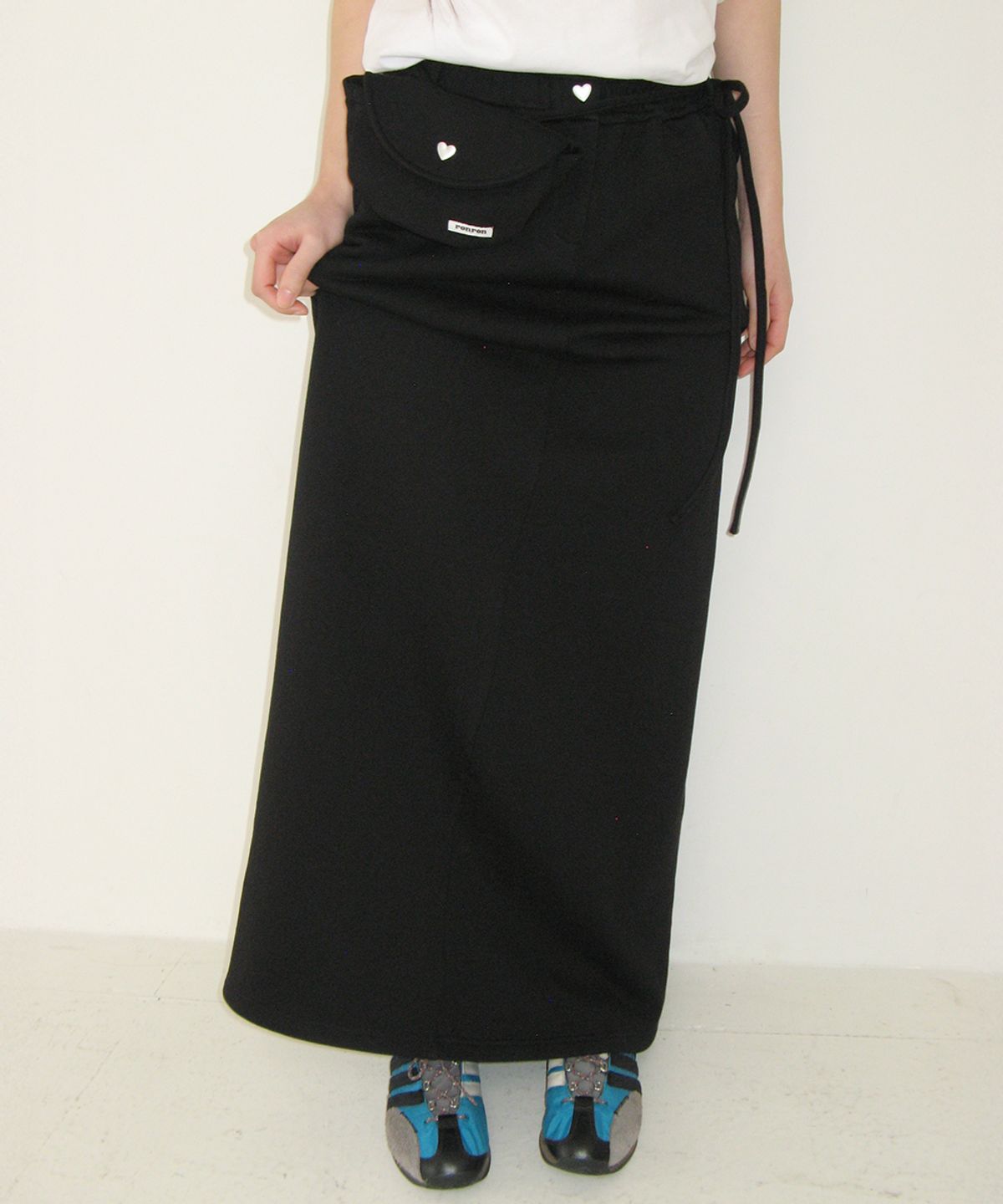 론론(RONRON) MINI POCKET BAG SET LONG SKIRT BLACK