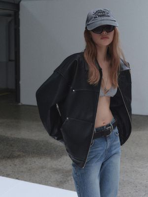 KAI FAUX LEATHER OVER JACKET_BLACK