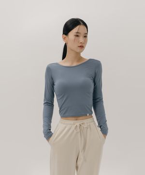 Yuj back open t-shirt_4colors