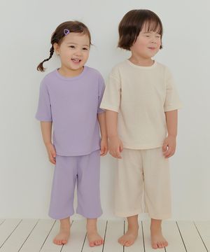 와이드골지(크림/라벤더) 라운지웨어