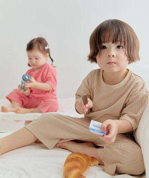 와이드골지(오트밀/코랄) 라운지웨어