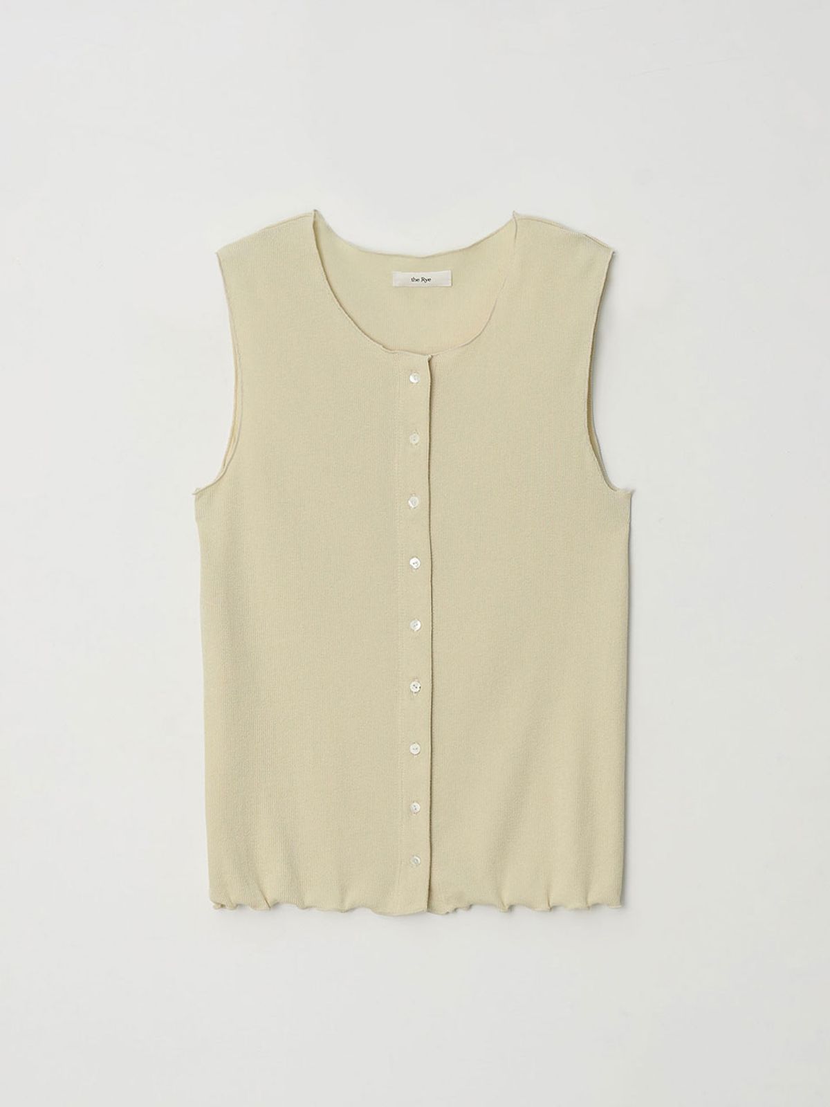 더라이(THERYE) Ribbed Open Sleeveless(Cream)