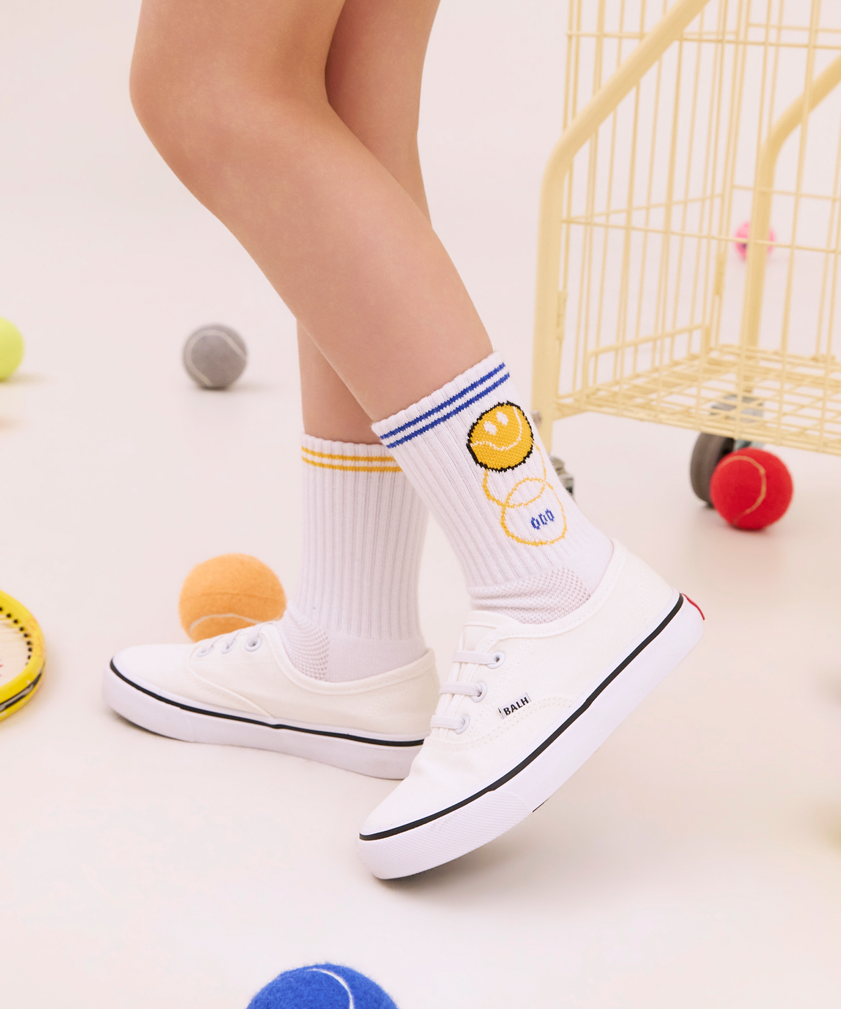 오드삭스 키즈(ODDSOCKS KIDS) 쿠셔닝 키즈 크루 삭스 -스마일 볼