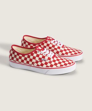 어센틱 - (프라이머리 체크) 레이싱레드:화이트 / VN000EGAR301