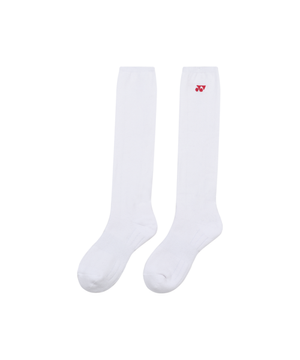 265SN005F 화이트 여성용 자수 로고 포인트 니 삭스