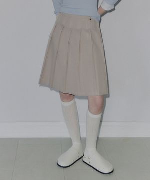 토닌 플리츠 미디 스커트