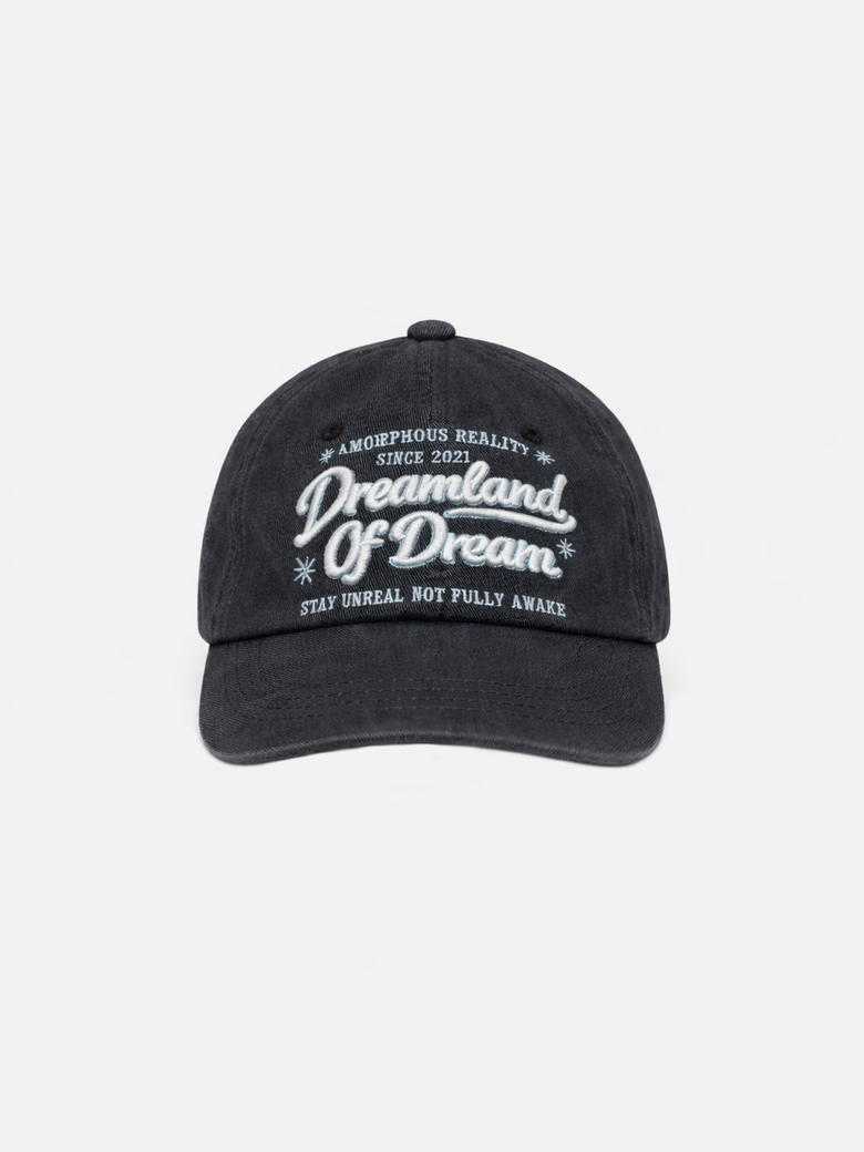 VINTAGE SCRIPT BALL CAP - CHARCOAL