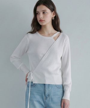 [3컬러] 라인 컷 아웃 니트