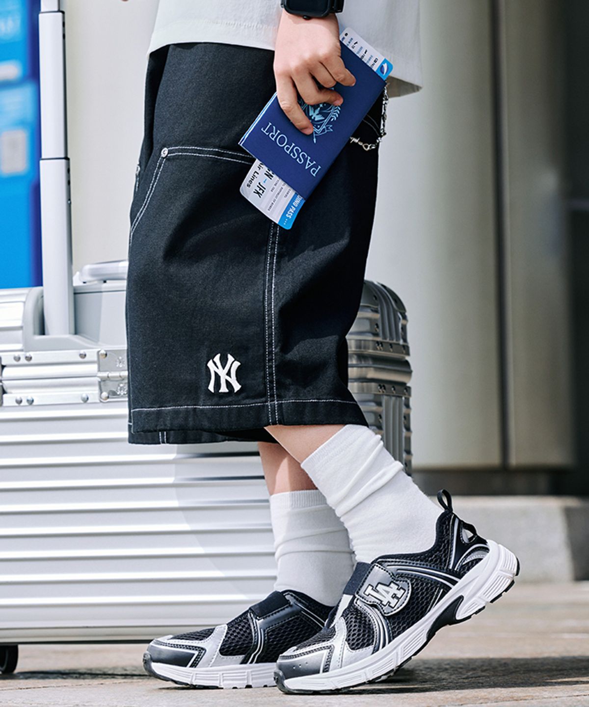엠엘비 키즈(MLB KIDS) 스트릿 버뮤다 6부 팬츠 NY (Black)