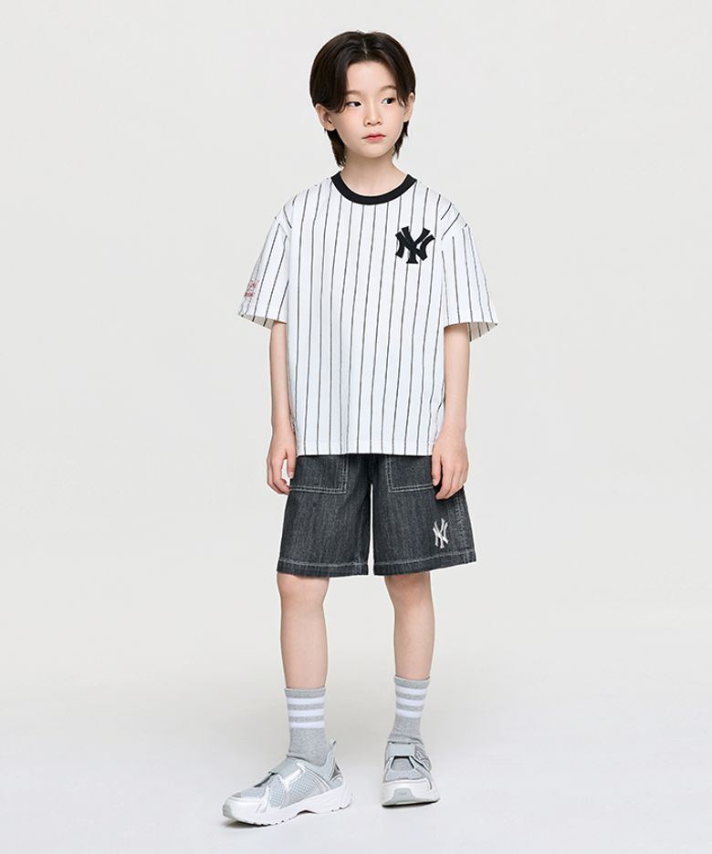 스트릿 베이직 스트라이프 데님 티셔츠세트 NY (L.Grey)