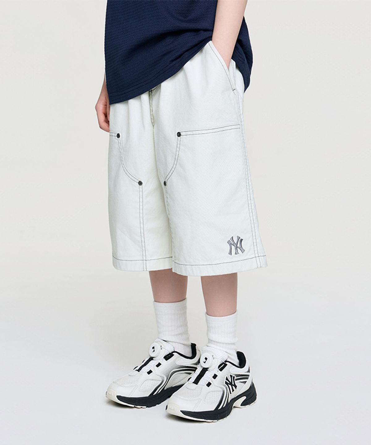 엠엘비 키즈(MLB KIDS) 스트릿 버뮤다 6부 팬츠 NY (Cream)