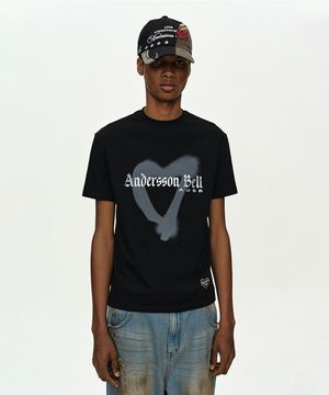(ESSENTIAL) UNISEX HEART T-SHIRT atb1417u(BLACK)