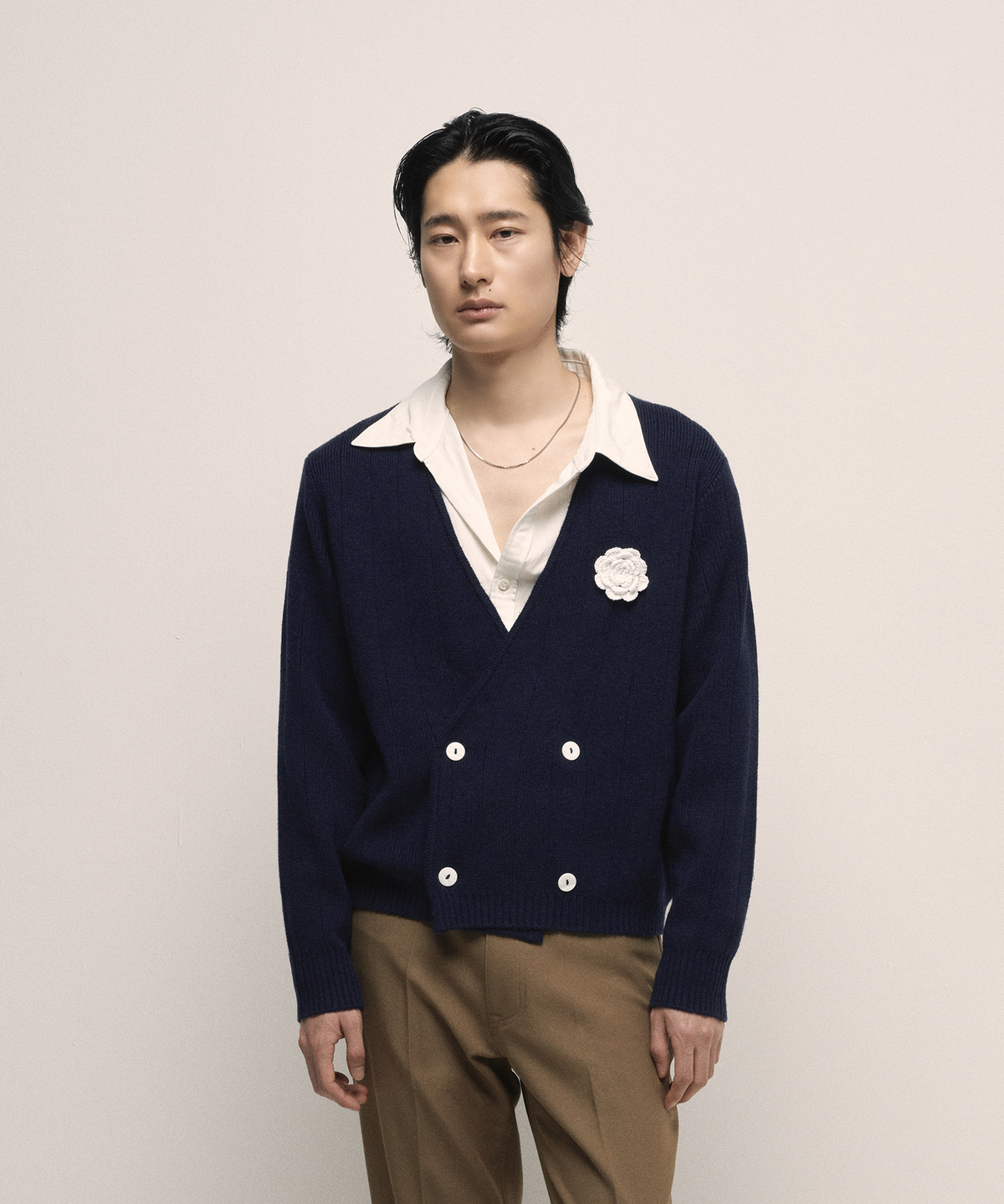 무라(MURRA) 더블 브레스티드 가디건 _ 네이비