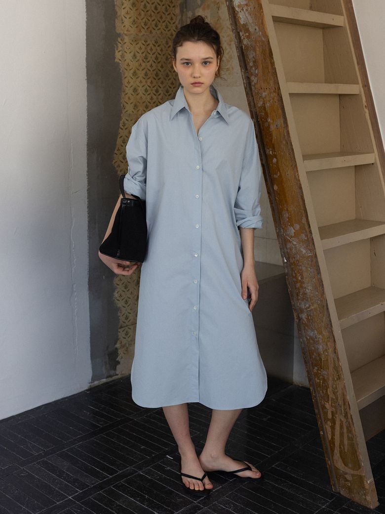 Amber Shirt Dress (Pale Blue)