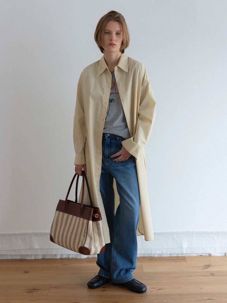 Amber Shirt Dress (Cream Beige)