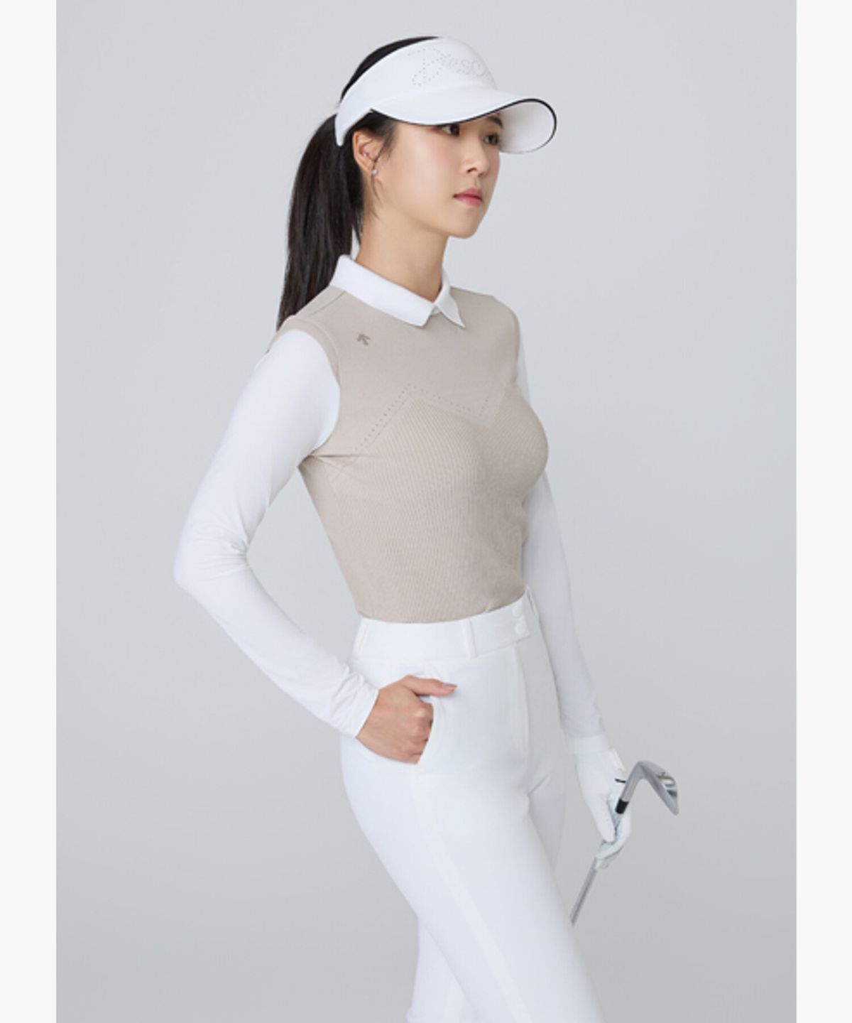 데상트 골프(DESCENTE GOLF) 여성 냉감 하이브리드 긴팔 풀오버  DR12WFKP35