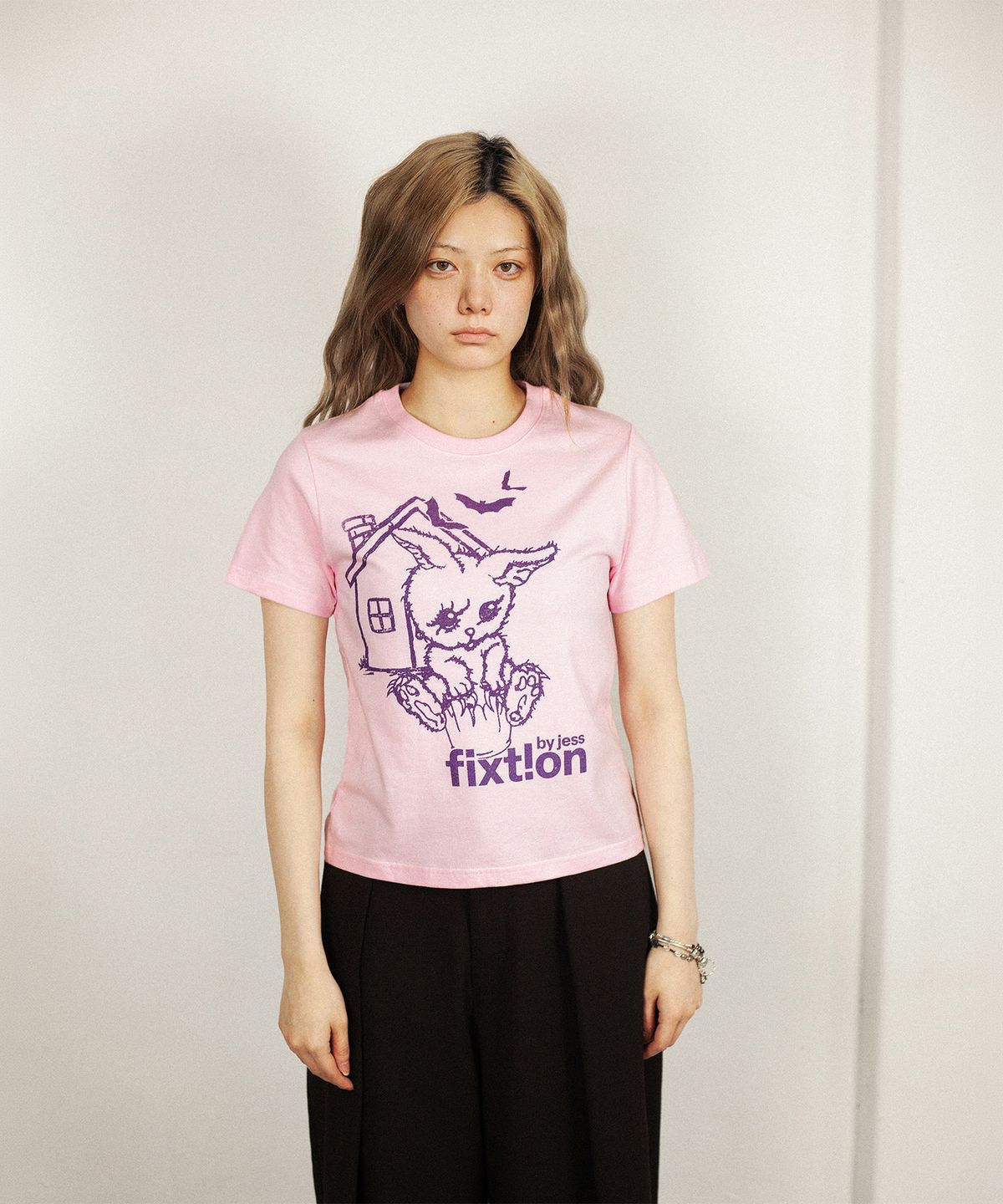 제스픽션(JESSFIXTION) BUNNY FIXT!ON MINI TEE (BABY PINK)