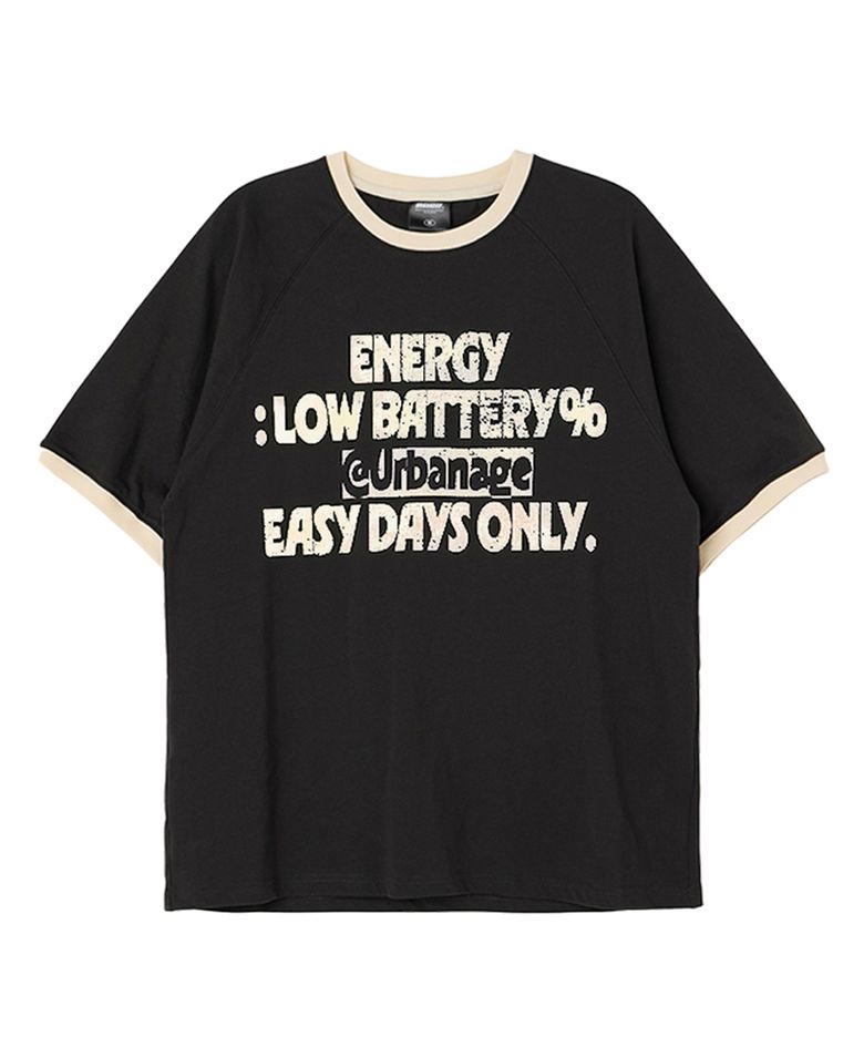 ENERGY 나그랑 링거 오버핏 반팔_차콜