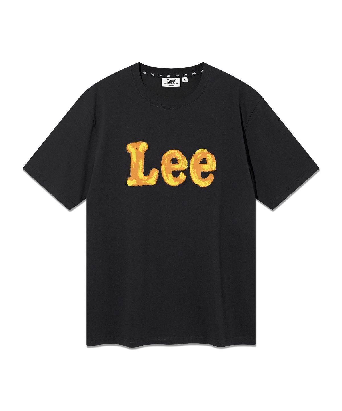 리(LEE) 브러쉬 페인팅 로고 반팔 티셔츠 챠콜