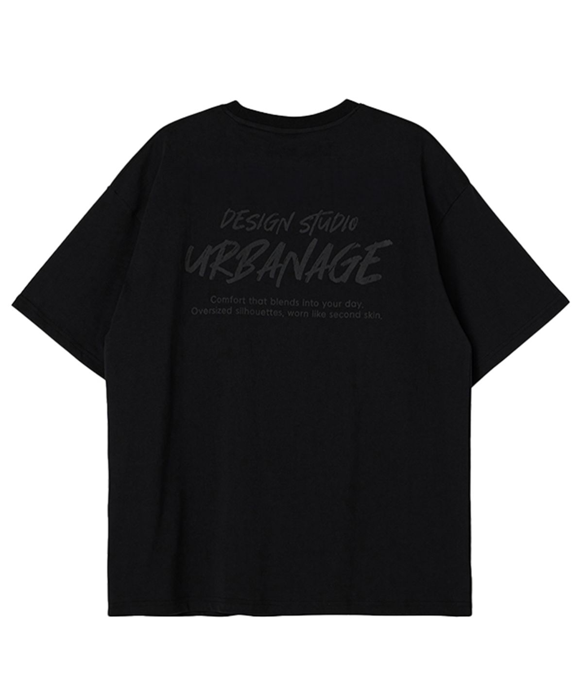어반에이지(URBANAGE) DESIGN STUDIO 로고 오버핏 반팔_블랙