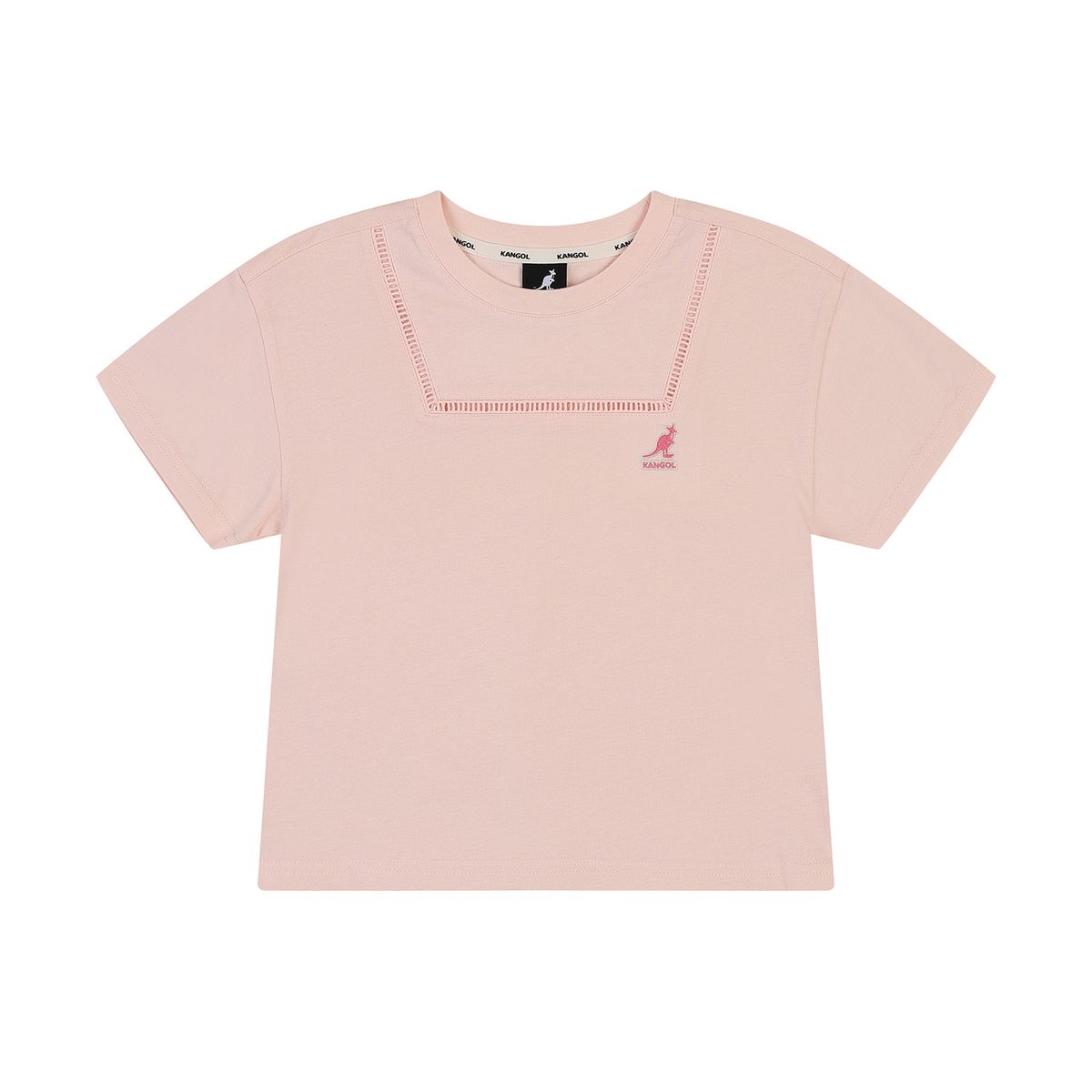 캉골키즈(KANGOL KIDS) 아일렛 포인트 티셔츠 SB 2127 핑크