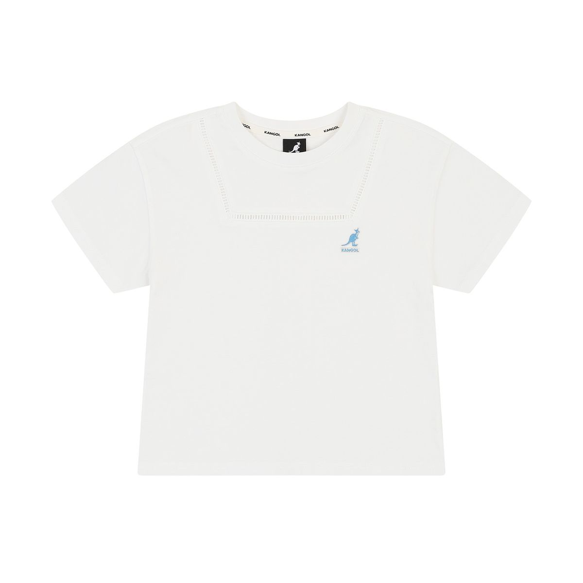 캉골키즈(KANGOL KIDS) 아일렛 포인트 티셔츠 SB 2127 화이트