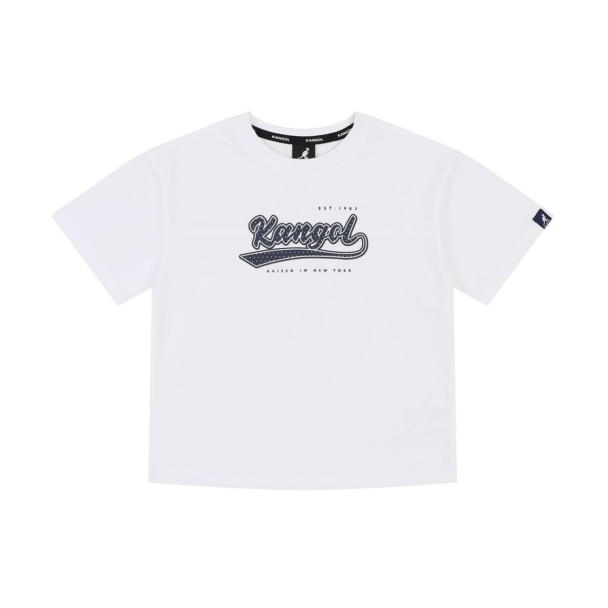 캉골키즈(KANGOL KIDS) 그래픽 매쉬 믹스 티셔츠 SB 0221 화이트