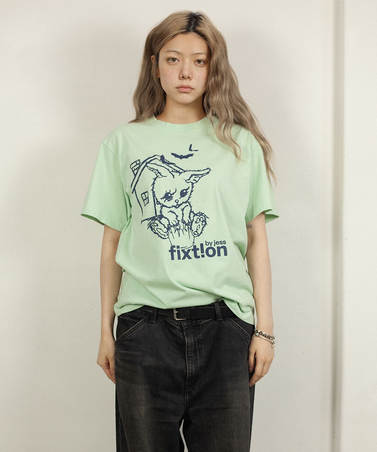 제스픽션(JESSFIXTION) BUNNY FIXT!ON TEE (MINT GREEN)