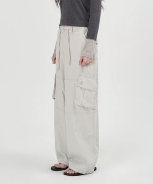 W 카고 포켓 코튼 팬츠 (GREY)
