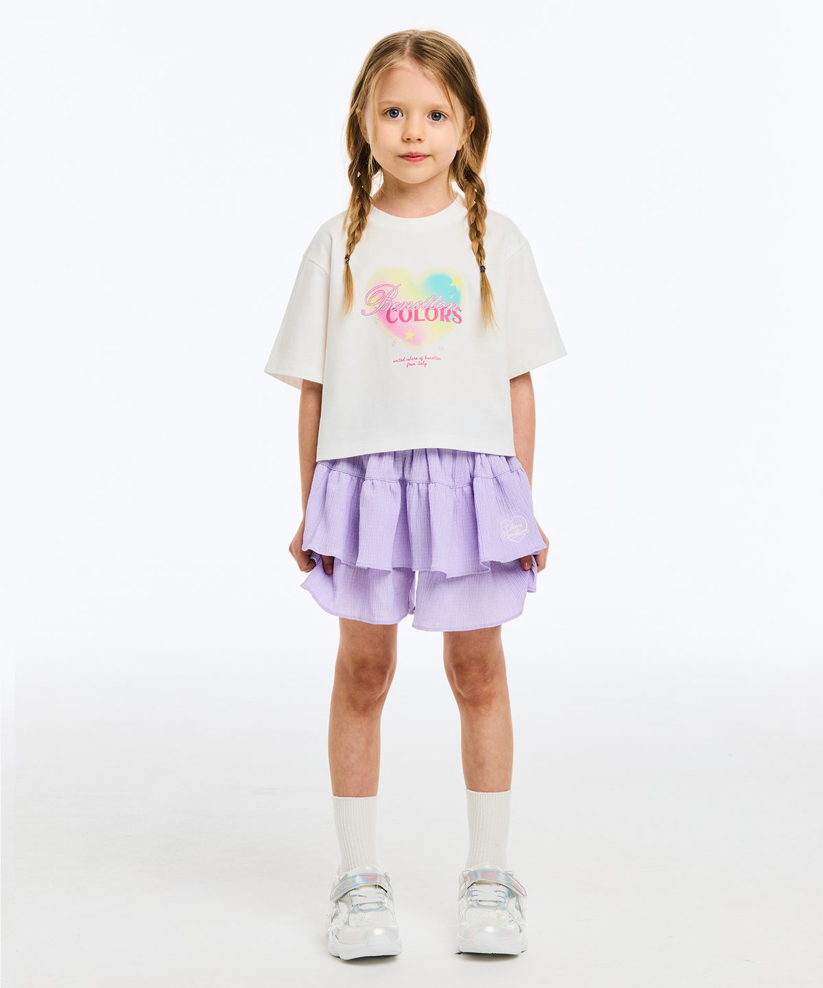 베네통키즈(BENETTONKIDS) [Online Exclusive] 썸머 티어드 스커트 팬츠_QASP03631LV