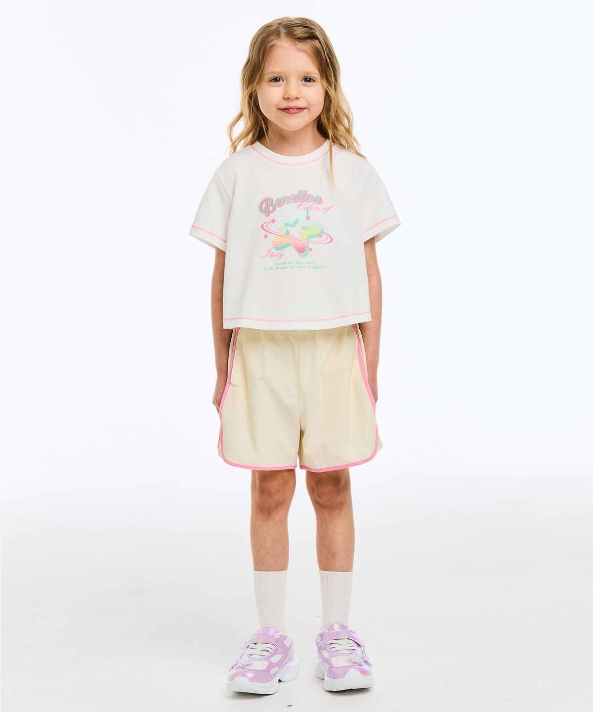 베네통키즈(BENETTONKIDS) [Online Exclusive] 3부 화섬 돌핀 팬츠_QAPT08631CR