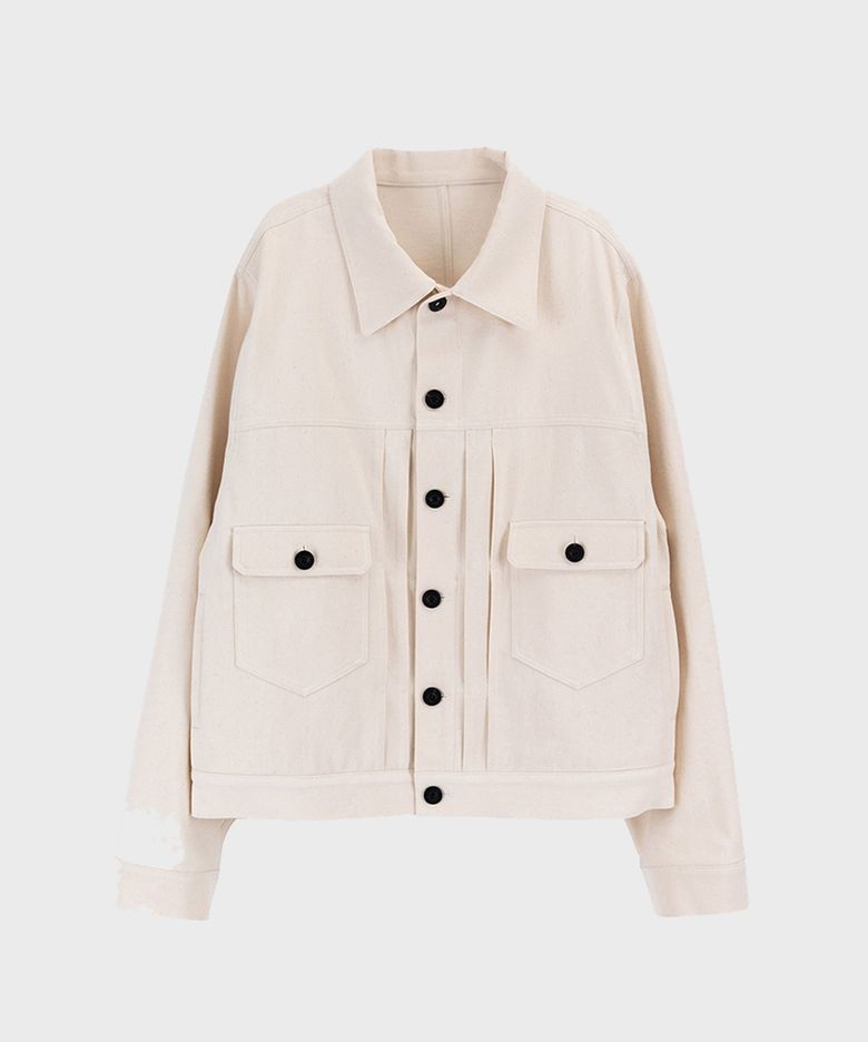 IVORY COTTON TWILL TYPE II JACKET