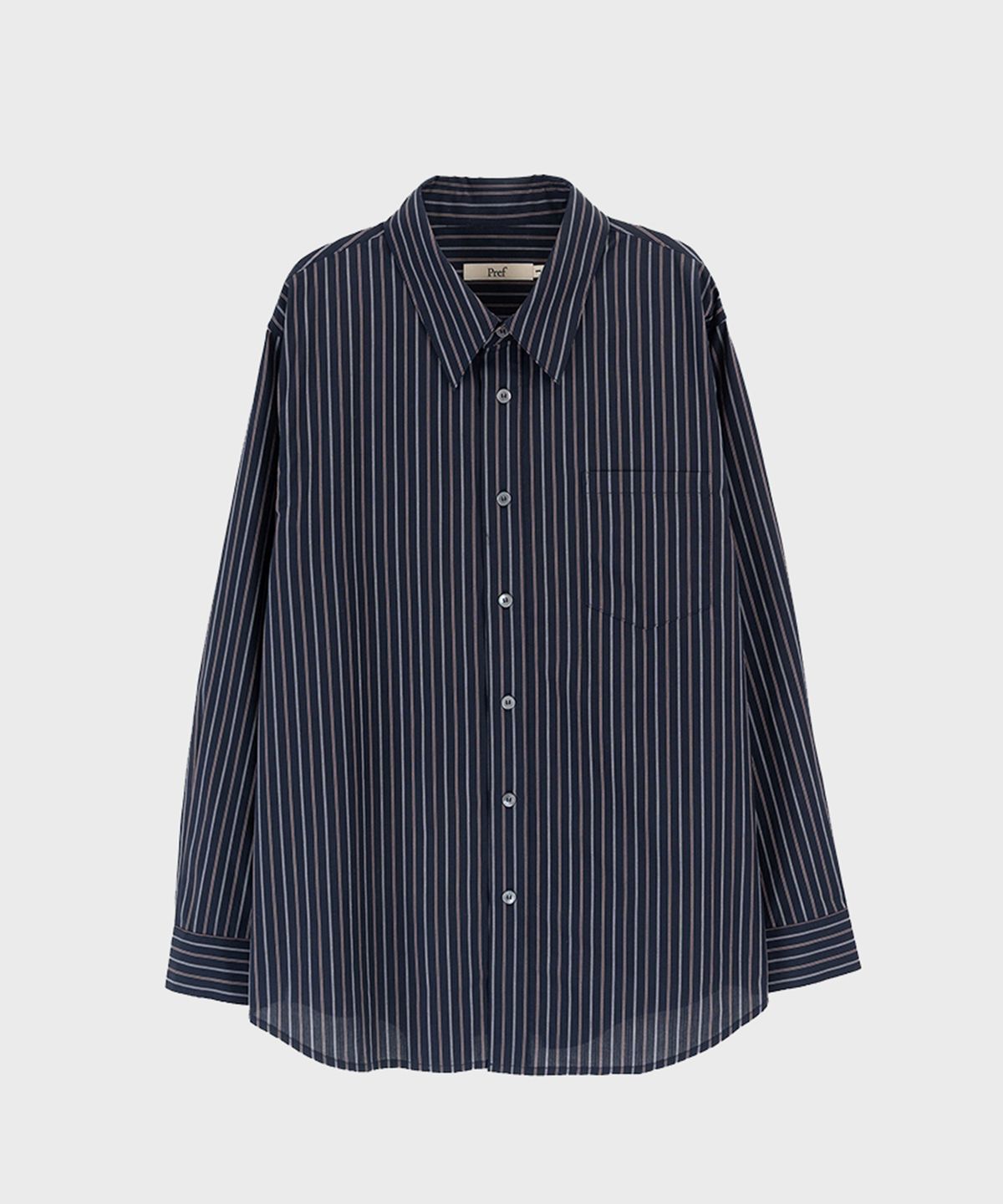 프레프(PREF) NAVY ESSENTIAL STRIPE SHIRT