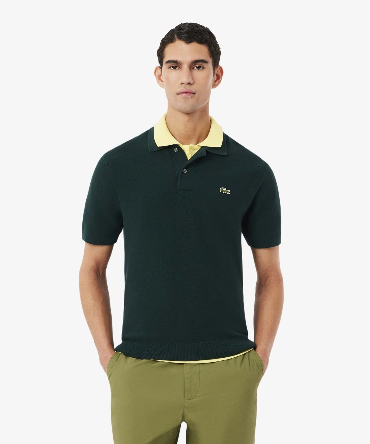 라코스테(LACOSTE) 남성 링스링스 반팔 폴로 스웨터 AH1043-56G AFK