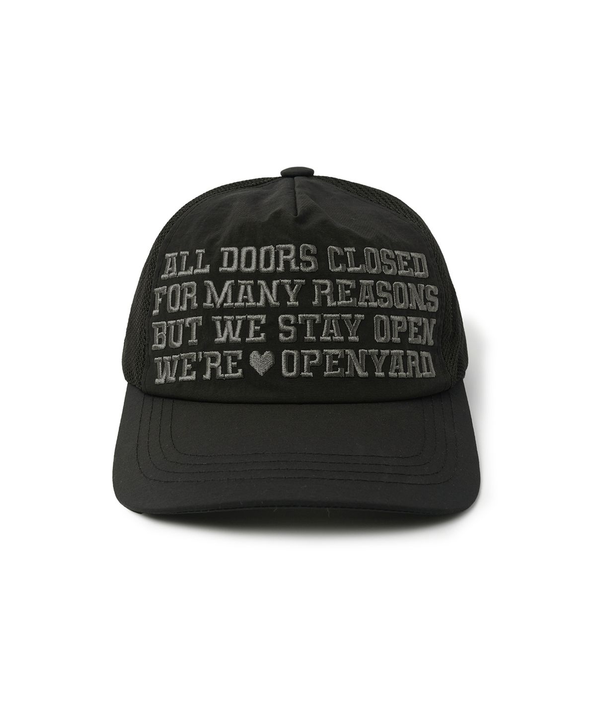 오픈야드(오와이)(OPENYARD(OY)) NO EXIT STRING MESH CAP - BLACK