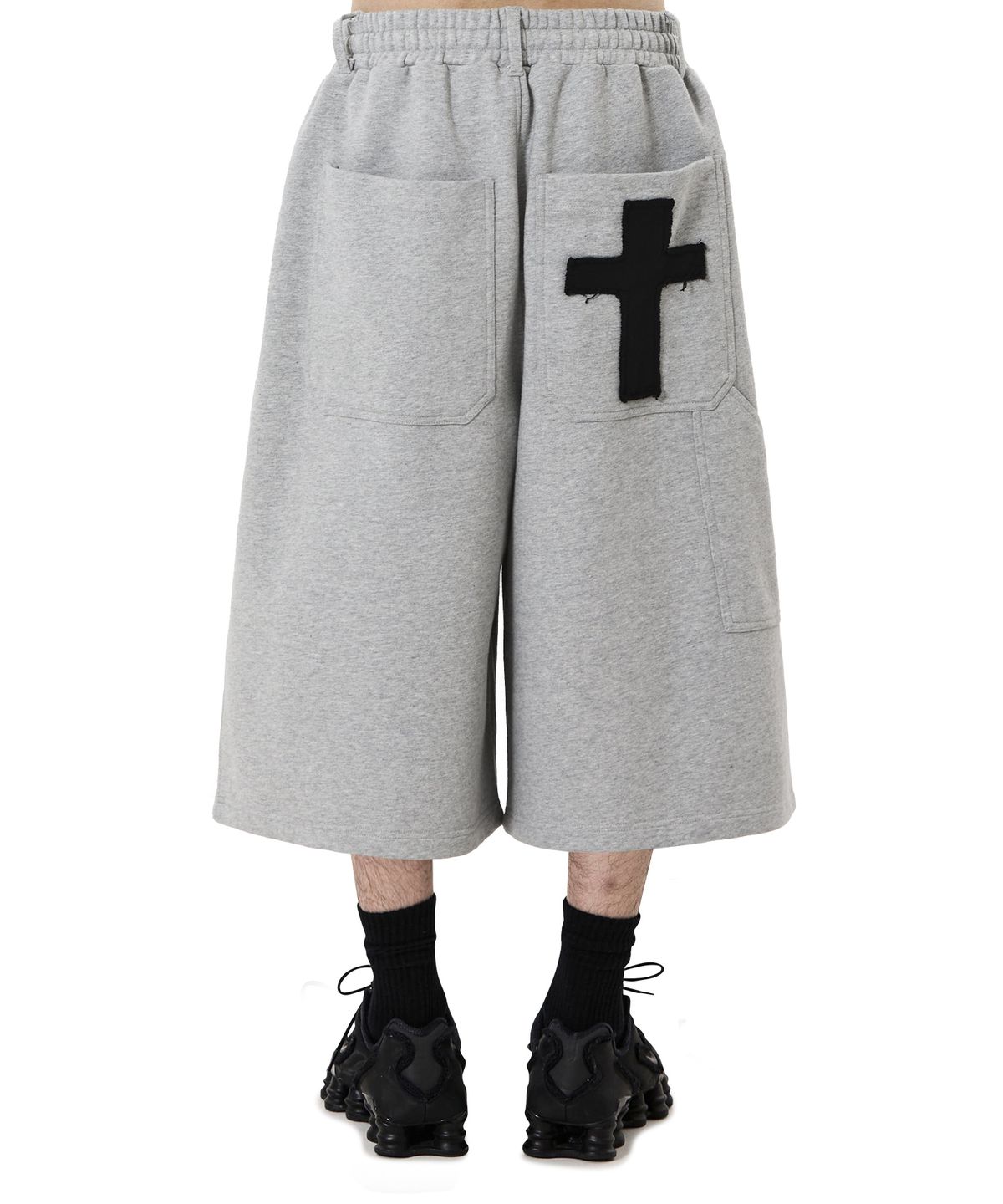 오픈야드(오와이)(OPENYARD(OY)) CROSS PATCH SWEAT SHORTS - MELANGE