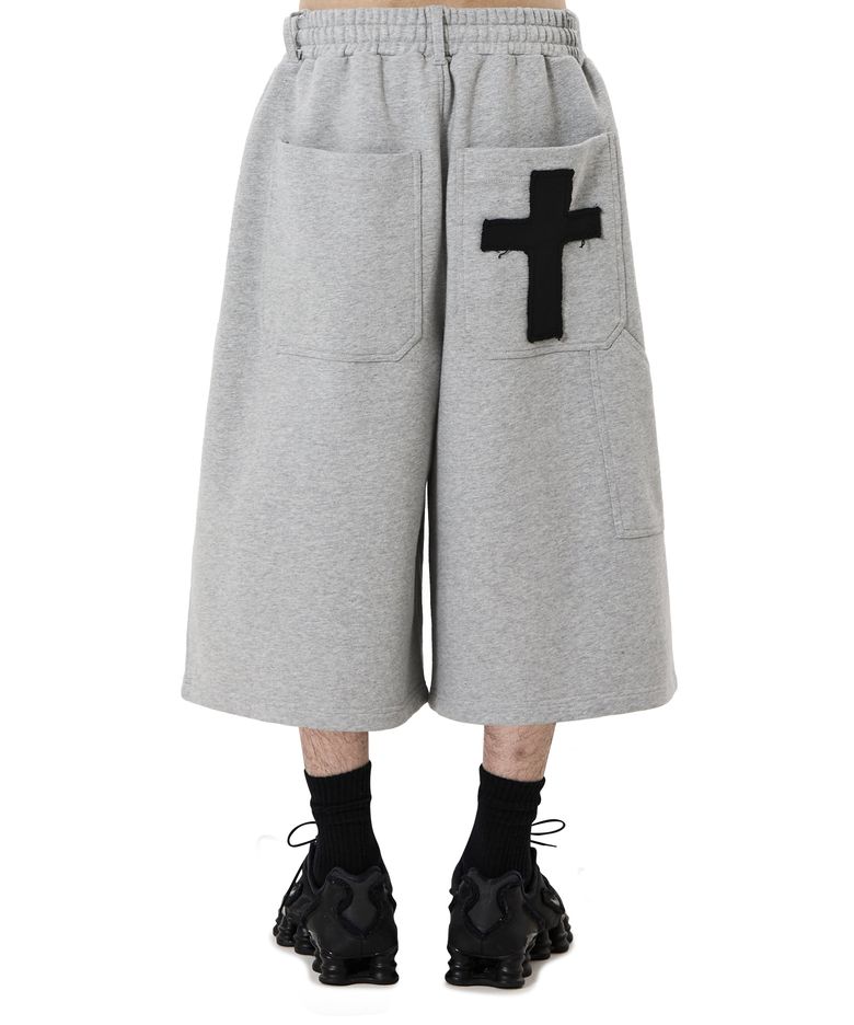CROSS PATCH SWEAT SHORTS - MELANGE