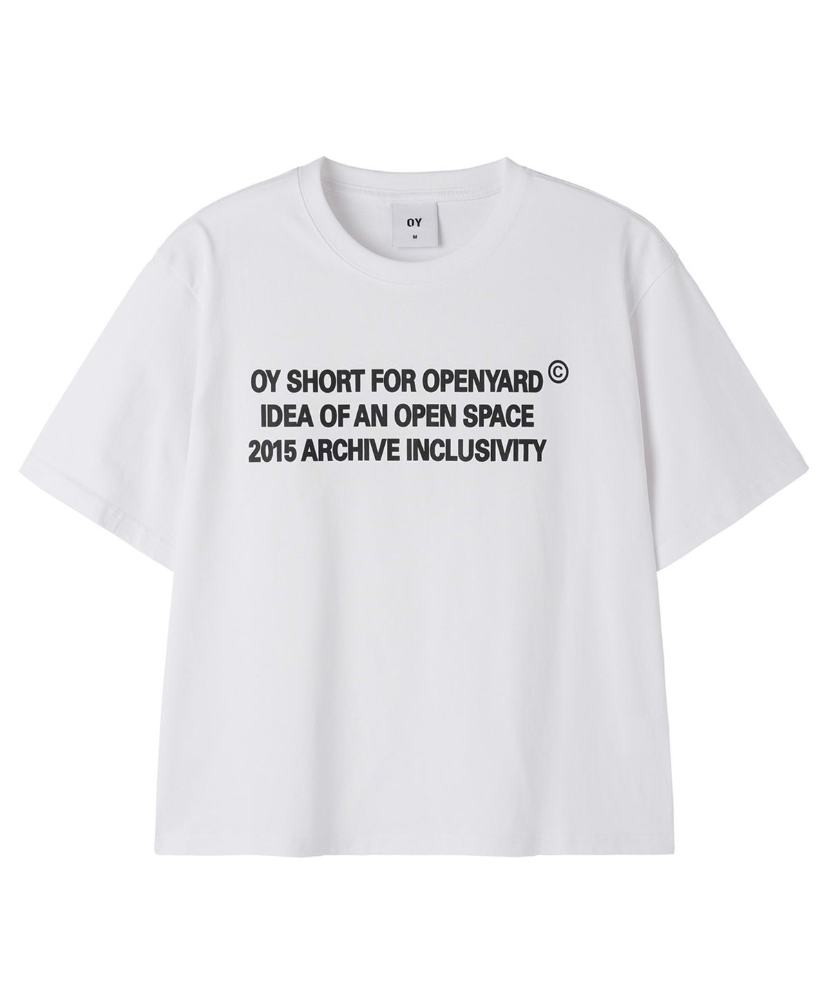 오픈야드(오와이)(OPENYARD(OY)) ARCHIVE TEXT CROP TEE - WHITE