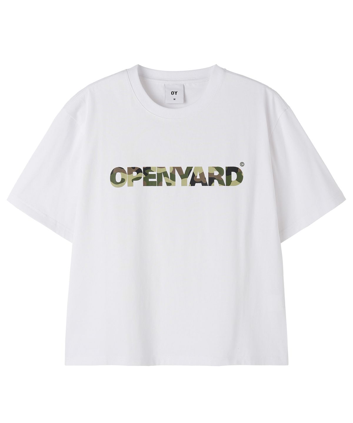 오픈야드(오와이)(OPENYARD(OY)) OPYD CAMO CROP TEE - WHITE