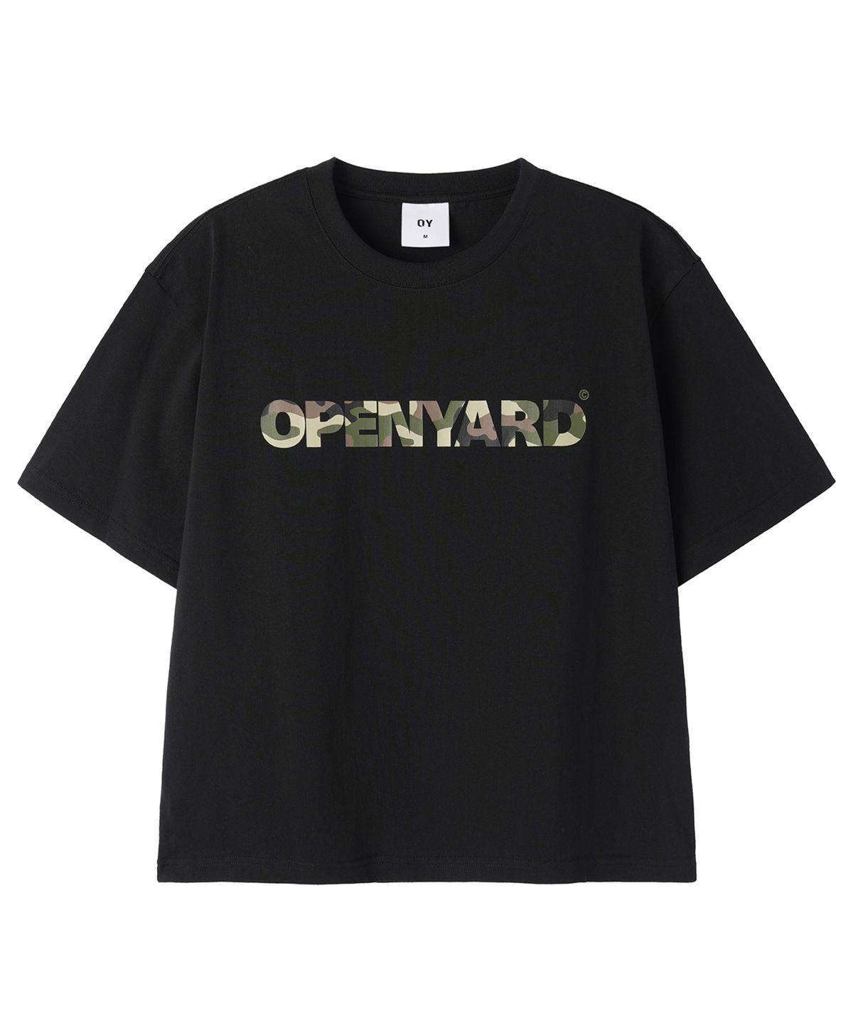 오픈야드(오와이)(OPENYARD(OY)) OPYD CAMO CROP TEE - BLACK