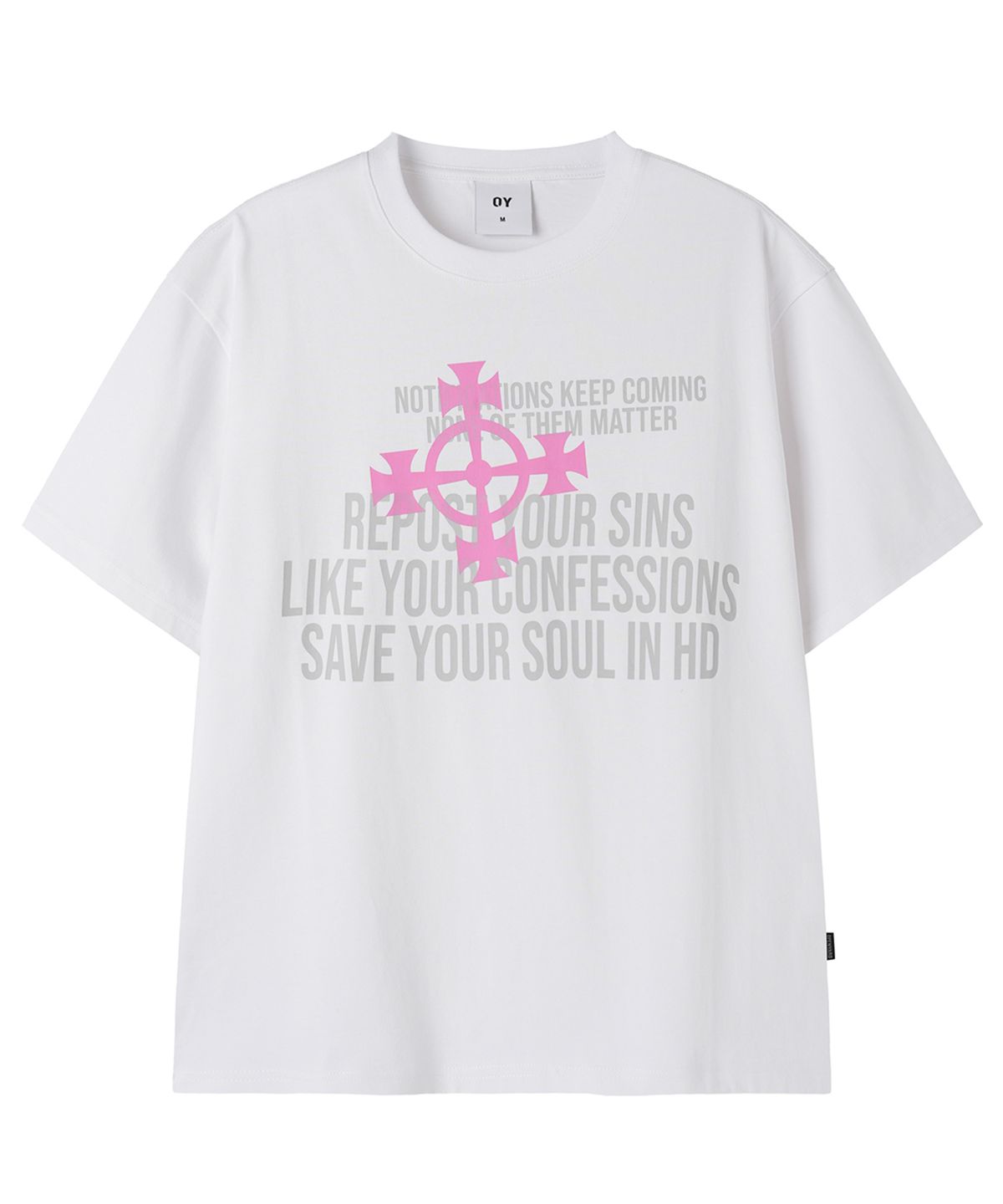 오픈야드(오와이)(OPENYARD(OY)) CROSS NOTIFICATIONS TEE - WHITE