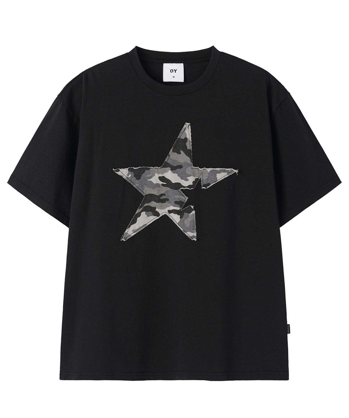 오픈야드(오와이)(OPENYARD(OY)) CAMO STAR PATCH TEE - BLACK